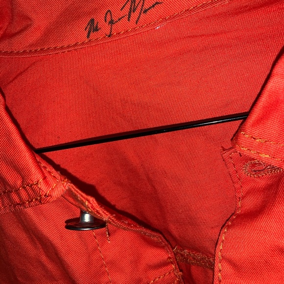 SOLD Men’s and Woman’s Orange Denim Jacket - Picture 4 of 4